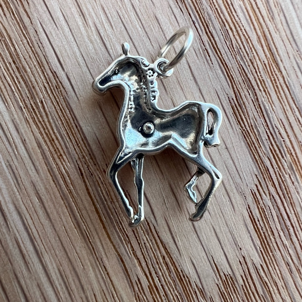 Running Horse Vintage Sterling Silver Charm Pendant 925 - Picture 4 of 7